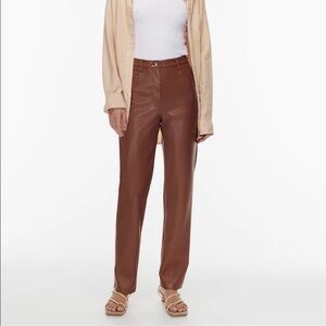 Wilfred Aritzia MELINA PANTS Cognac Vegan Leather